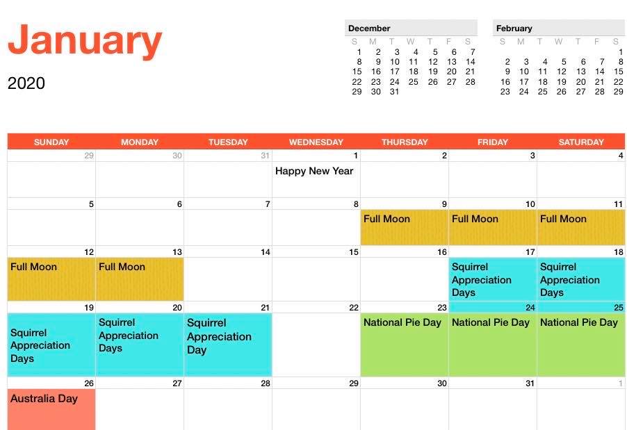 EK Event Schedule_January_2020