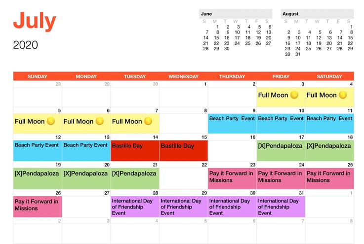 EK Event Schedule_July_2020