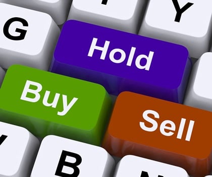 Buy Hold And Sell Keys Representing Market Strategy